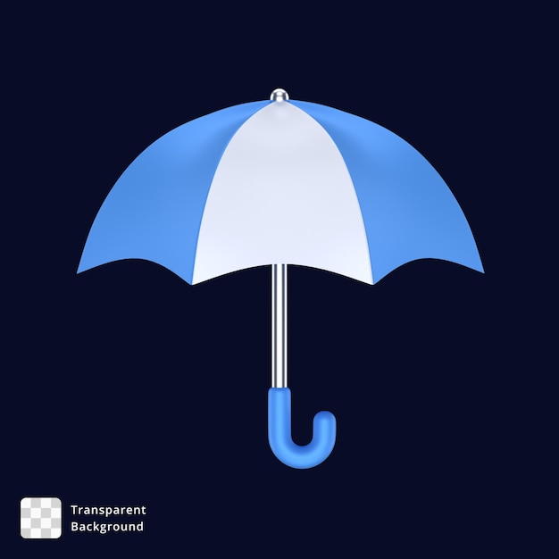 PSD 3d icon of a blue umbrella