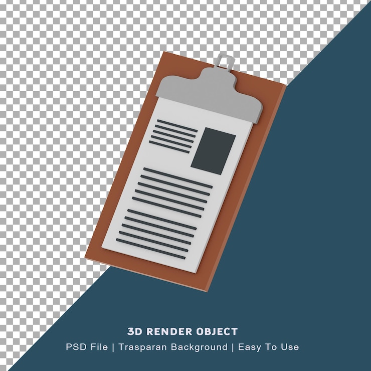 PSD 3d icon board  vector clipboard icon