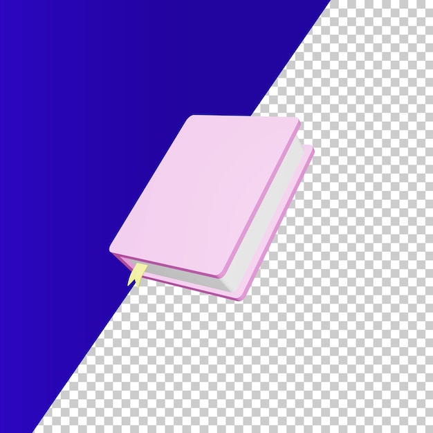 PSD 3d icon book is on a purple and blue background