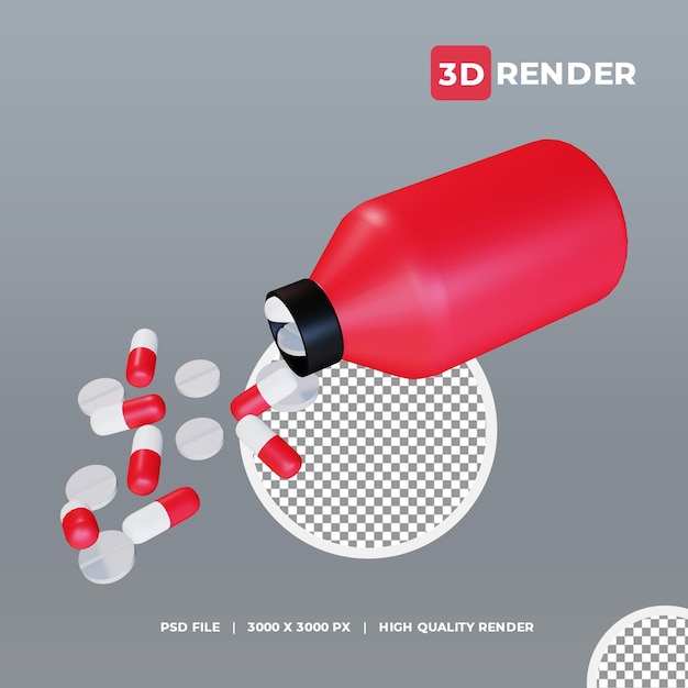 PSD 3d icon bottle medicine look 2