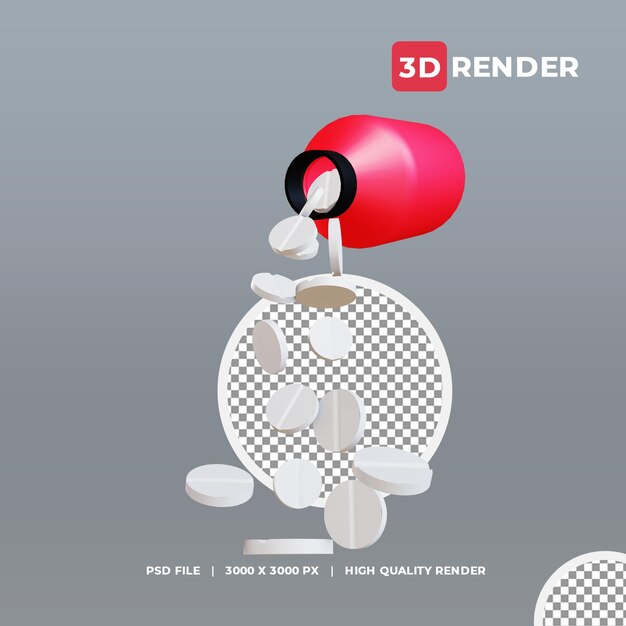 PSD 3d icon bottle medicine look 5