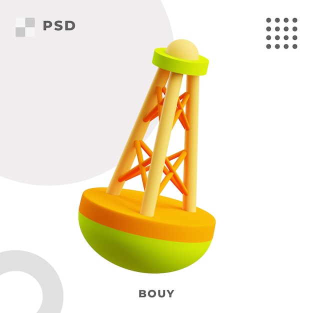 PSD 3d icon of bouy