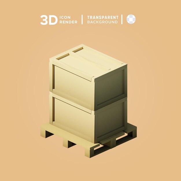 PSD 3d icon box crates illustration