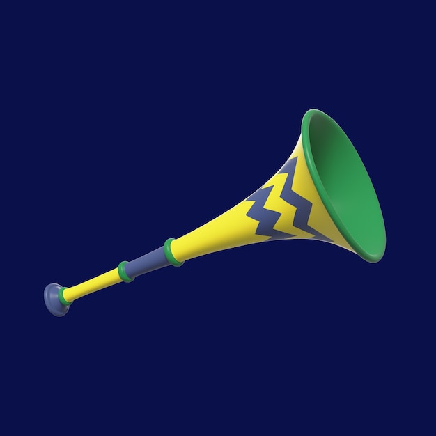 PSD 3d icon for brazilian carnival with vuvuzela