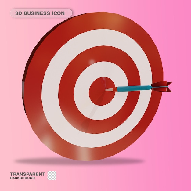 3d icon business arrow dash hit target business voor website landing page banner marketing source