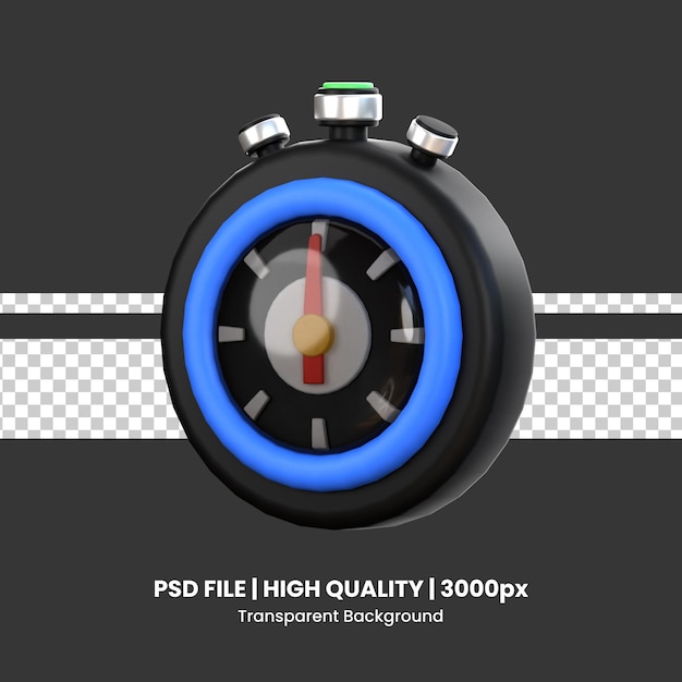 PSD icona 3d business stop watch