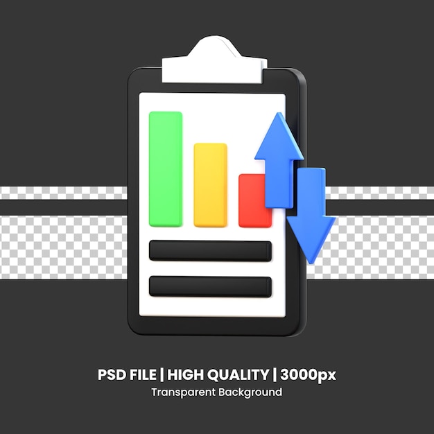 PSD 3d icon business up end down traffic