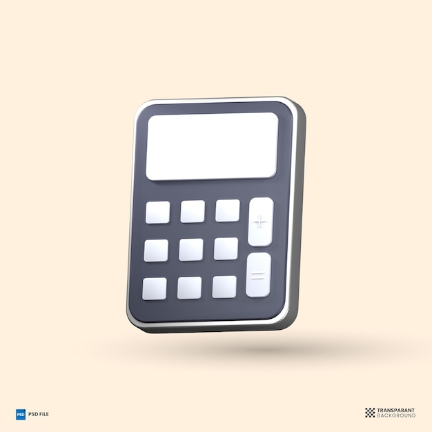 3d icon calculator object 3d render illustration