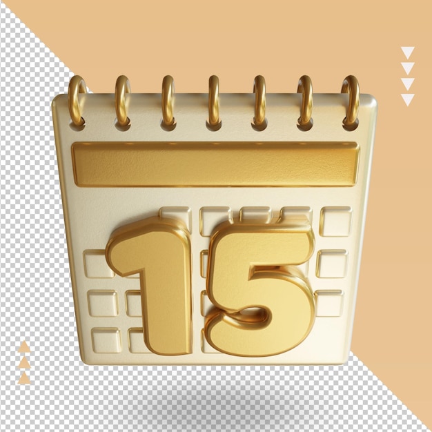 3d icon calendar fifteen rendering top view