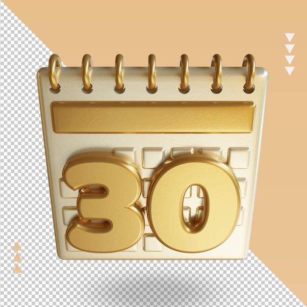 3d icon calendar thirty rendering top view