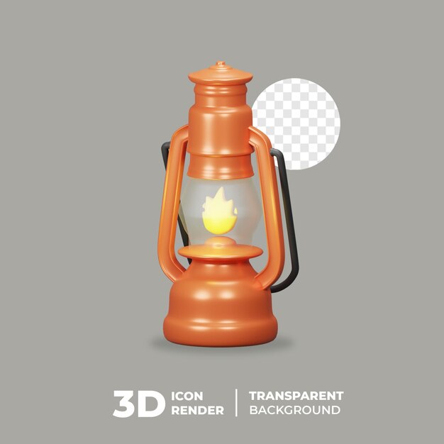 PSD lampada da campeggio con icona 3d