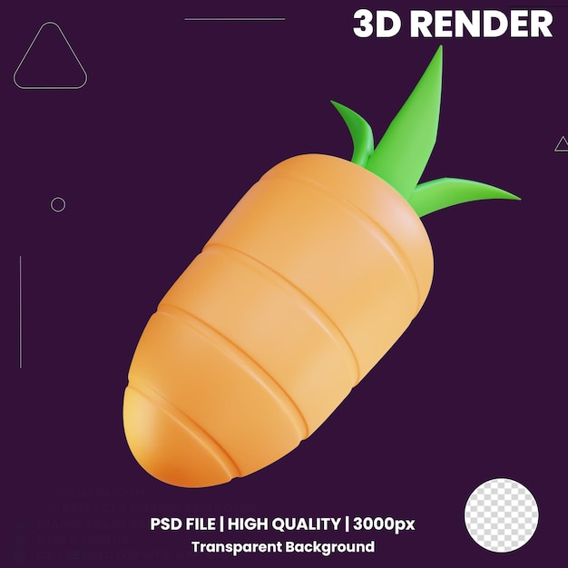3d icon carrot