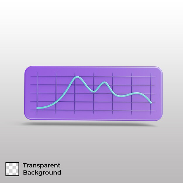 PSD barra di grafico a icone 3d con sfondo trasparente