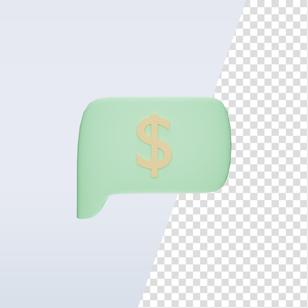 3d icon chat bubble dollar