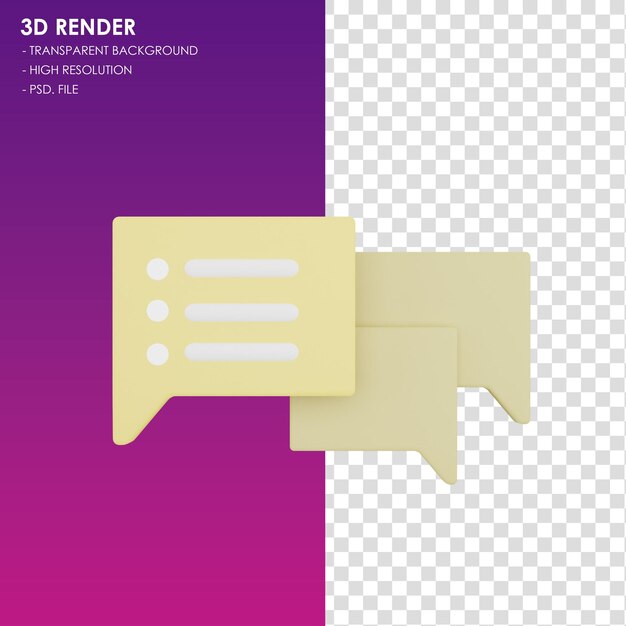 PSD 3d icon chat bubble