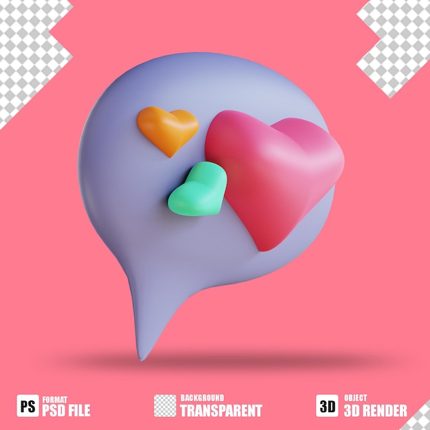 3d icon chat love suitable for valentine's day