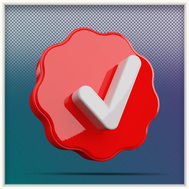 PSD 3d icon check mark