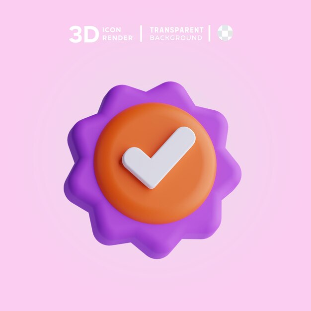 PSD 3d icon checkmark ilustration