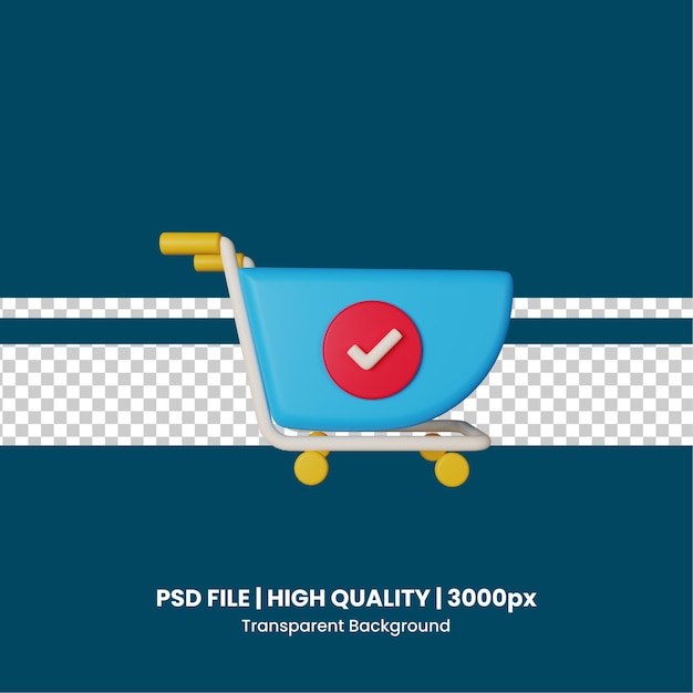 PSD 3d icon checkout isolated on the transparent background