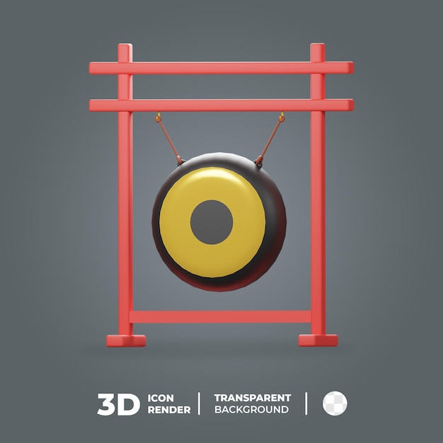 PSD 3d アイコン中国のゴング