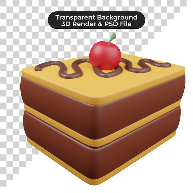 3D アイコン チョコレートケーキ