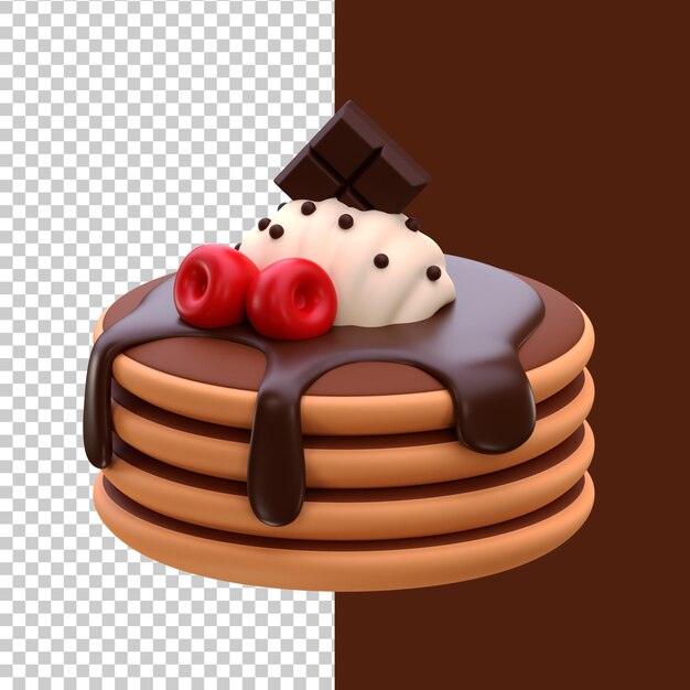 3d icon chocolate pancakes