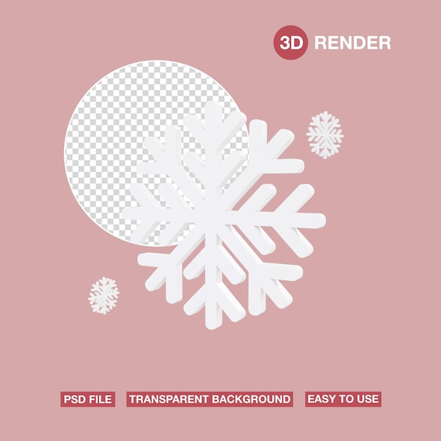 PSD 3d icon christmas snow