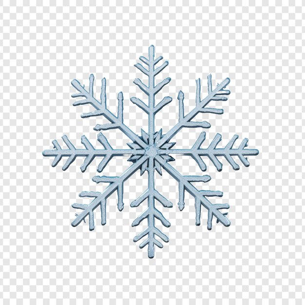 3d icon of christmas snowflake isolated on transparent background