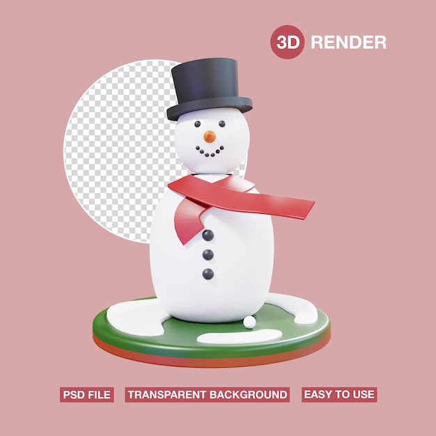 3d icon Christmas Snowman