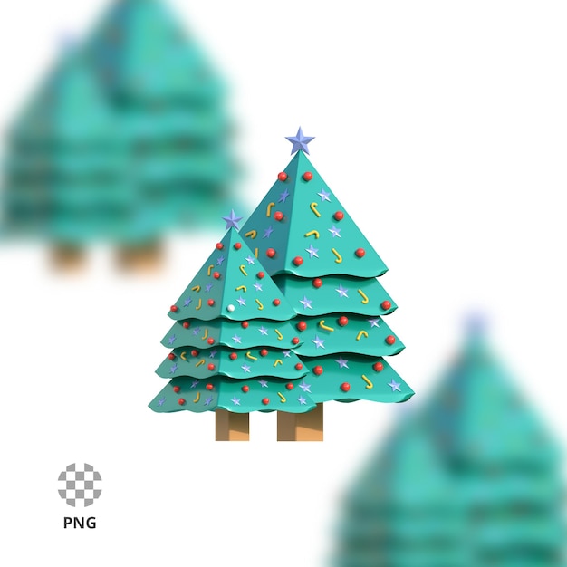 PSD albero di natale dell'icona 3d