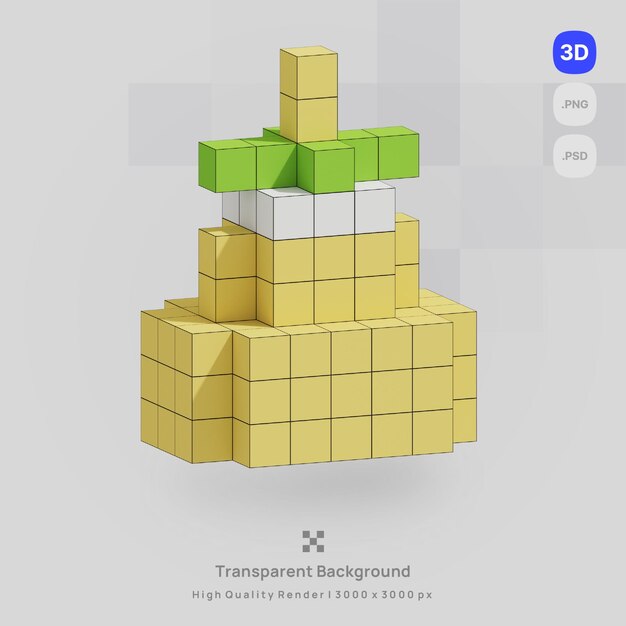 PSD 3d icon christmas voxel illustration concept icon