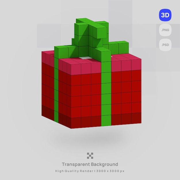 PSD 3d 아이콘 크리스마스 voxel 그림 개념 아이콘