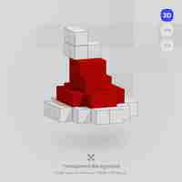 PSD 3d icon christmas voxel illustration concept icon