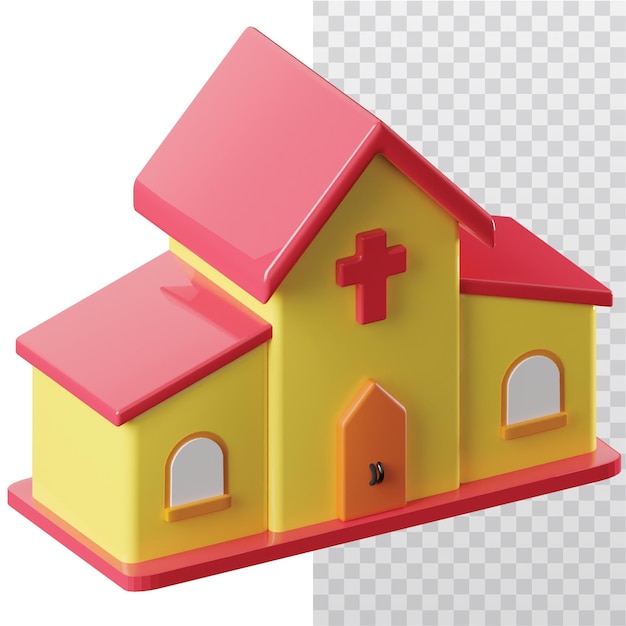 PSD 3d icon church illustration