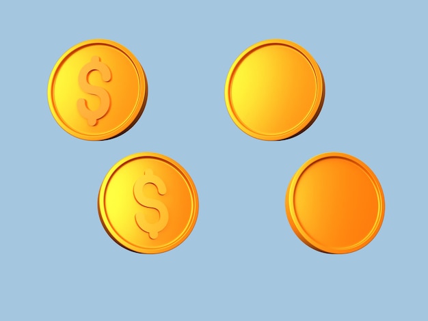 PSD 3d icon coin set