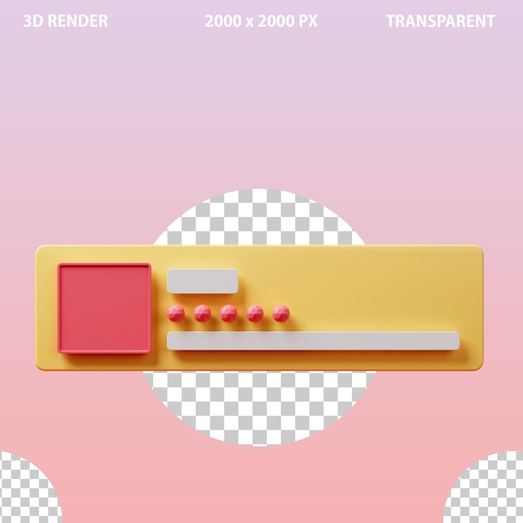 PSD 3d icon of content tag for website