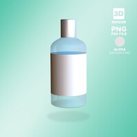 PSD的3 d图标化妆品瓶子设计说明,png PSD,α背景,高分辨率