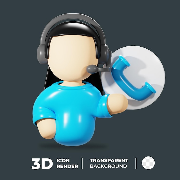 PSD Колл-центр обслуживания клиентов 3d icon