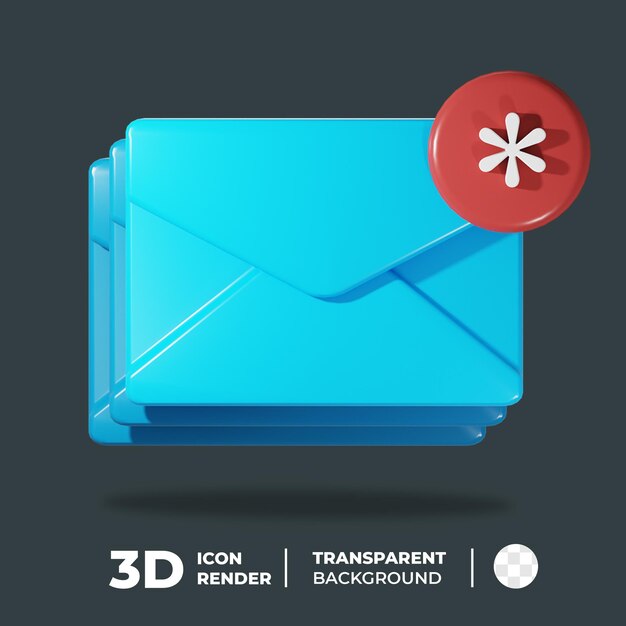 PSD Уведомление о сервисном сообщении 3d icon