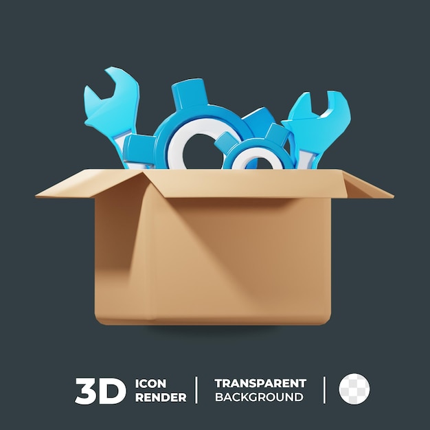 PSD 3d icon costumer service tool box