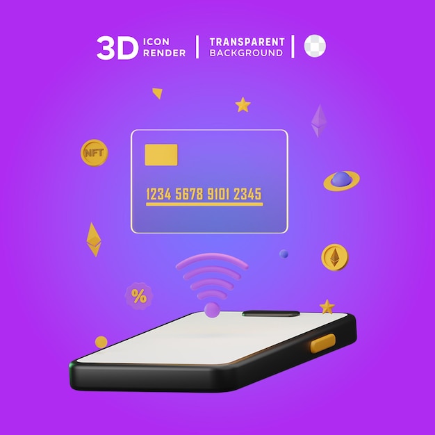 PSD 3d 아이콘 신용카드 일러스트레이션