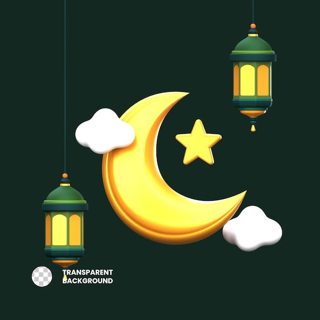 PSD 3d icon crescent moon