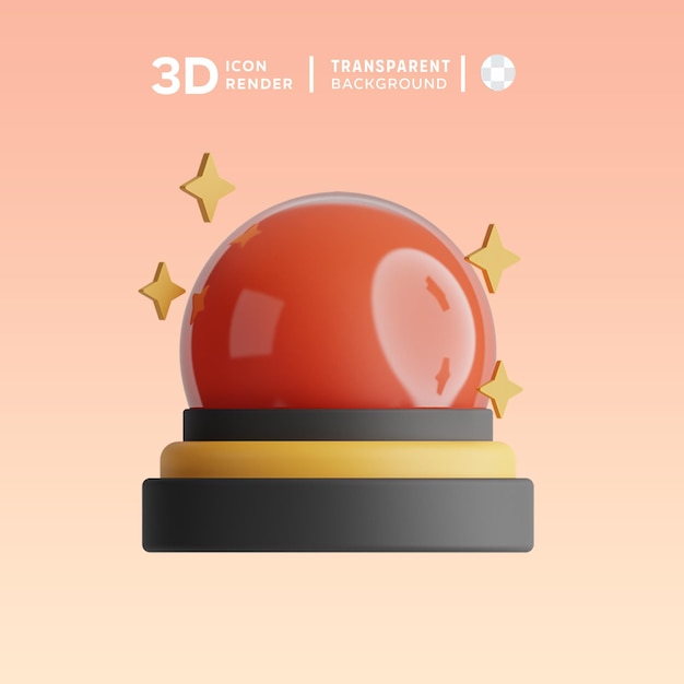 PSD 3d icon crystal ball carnaval ilustration