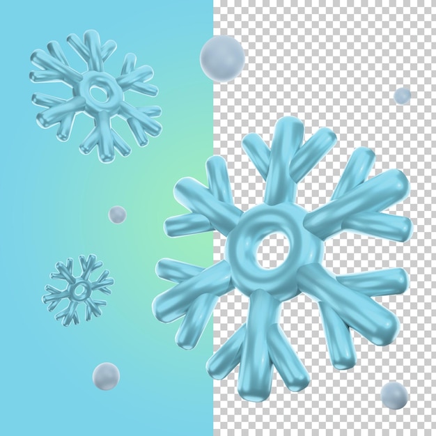 PSD 3d icon crystal snow psd editable color