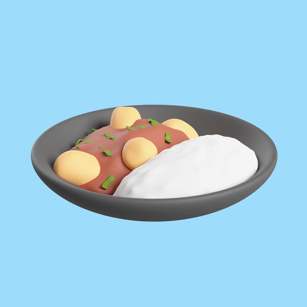 PSD 3d icon for cuisine with food