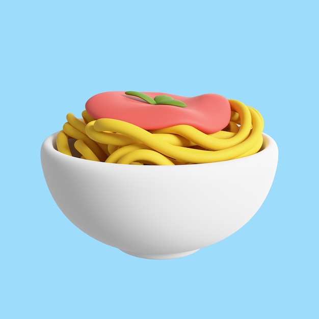 PSD 3d icon for cuisine with pasta