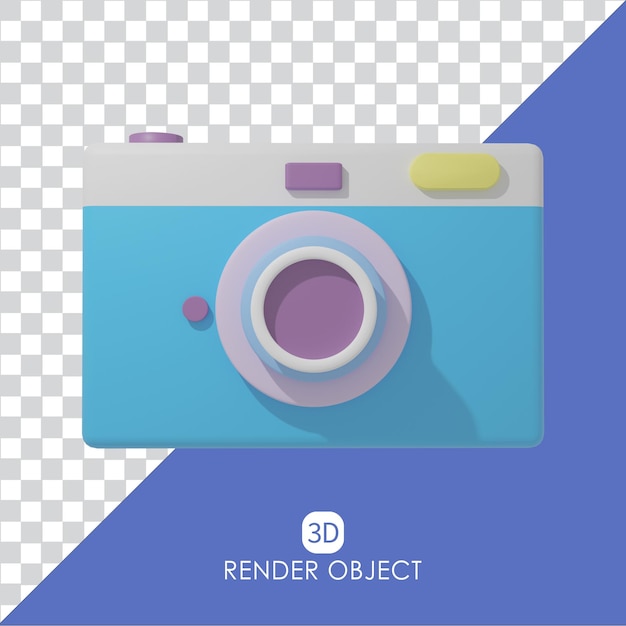 3d icon cute camera front view illustration