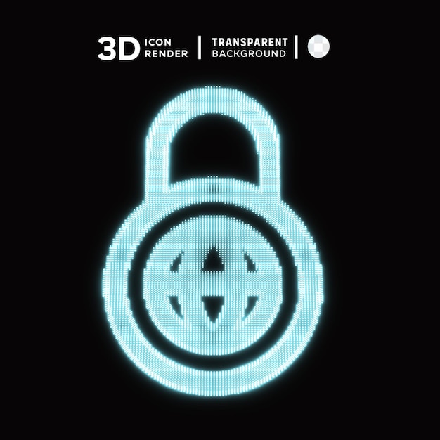 PSD 3d icon cyber tech security illustration