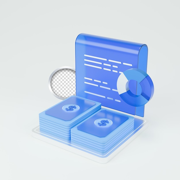3d icon data analytics and financial concept