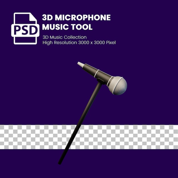 PSD 3d icon design microphone for your project